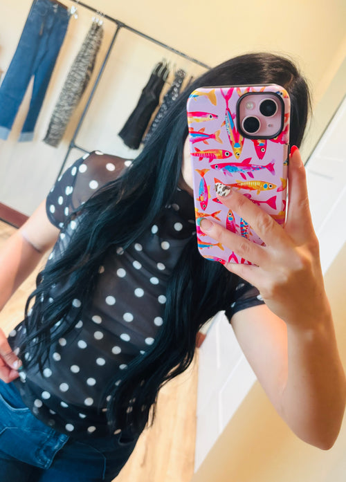 Dot Your Bets Mesh Top