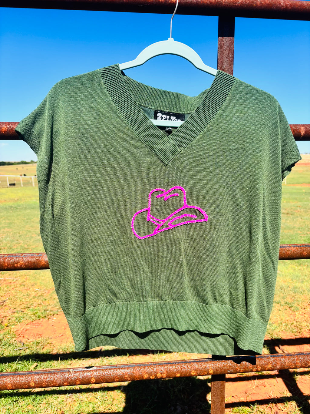Olive You Cowgirl Top