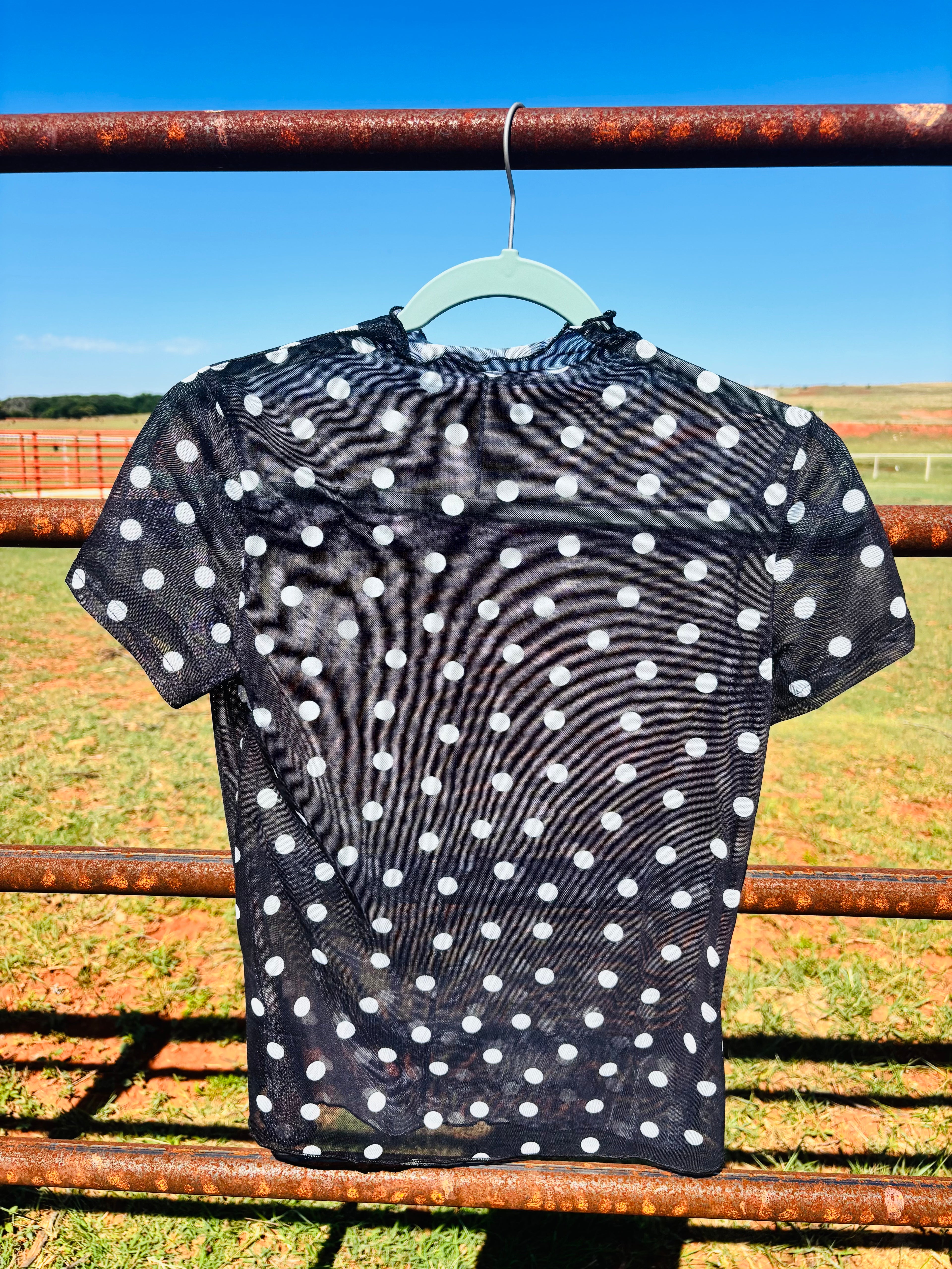Dot Your Bets Mesh Top
